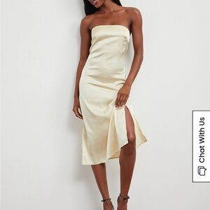 Elegant Yellow Strapless Dress